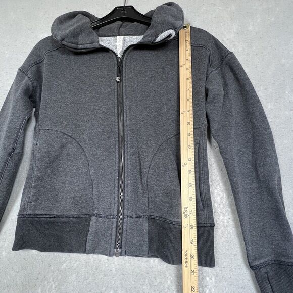 Lululemon Jacket Womens Size 4 Gray Full Zip Sweatshirt Jacket Pockets - Picture 6 of 12